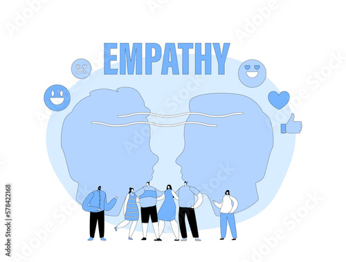 Open Minded Male And Female Characters Express Empathy. Emotional Intelligence Concept. Communication Skill