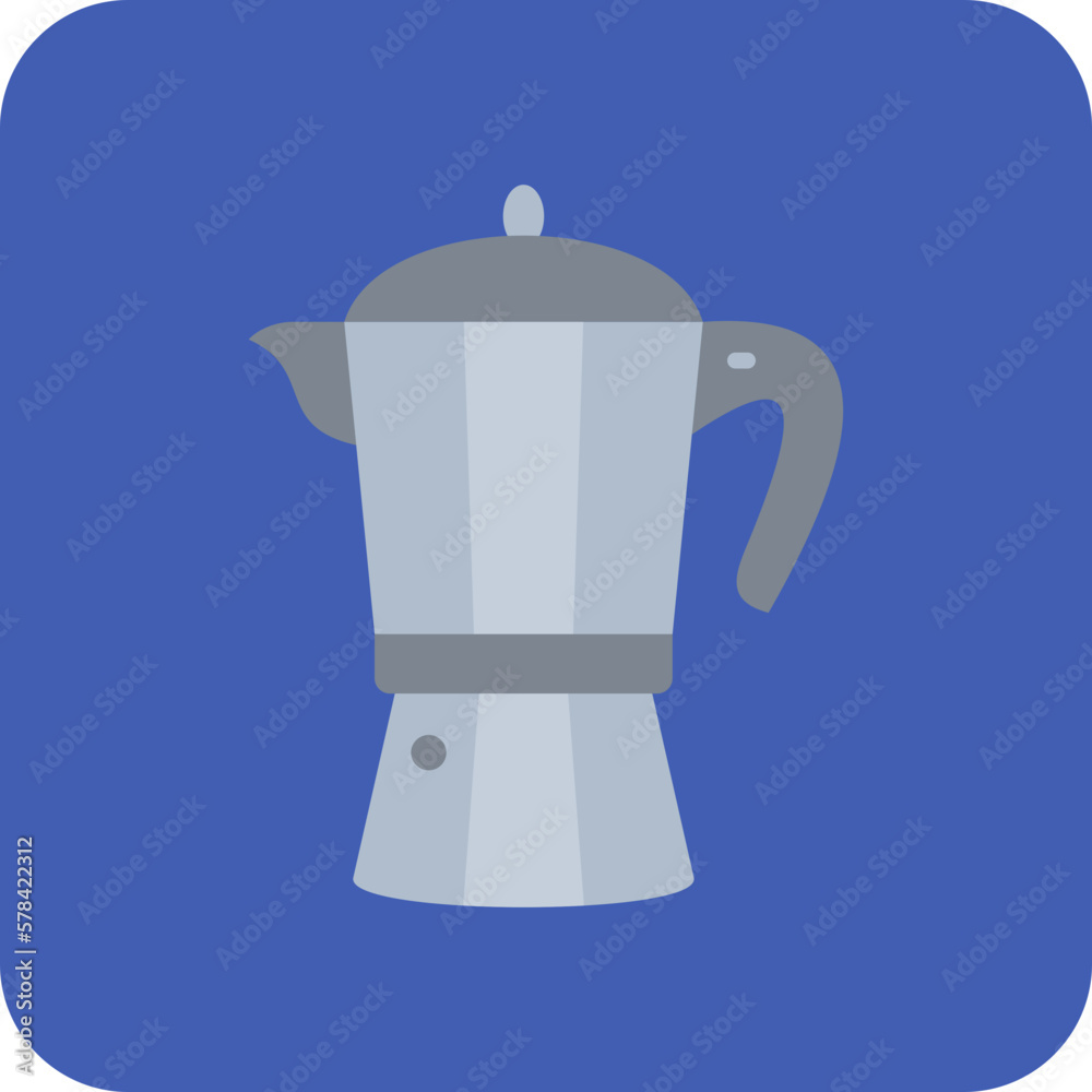 Obraz premium Coffee Maker Multicolor Round Corner Flat Icon