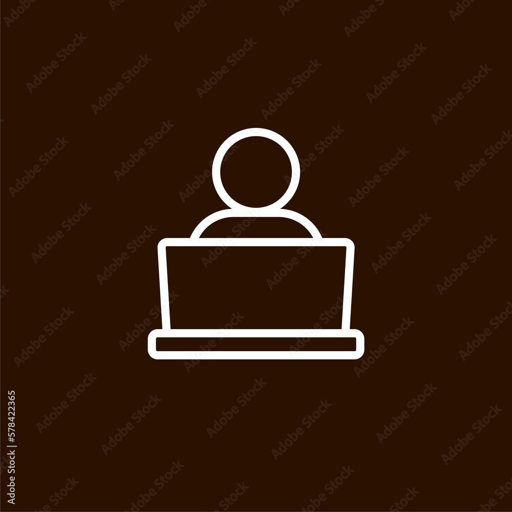 Computer Hacker icon isolated on dark background. Computer Hacker icon isolated on dark background.