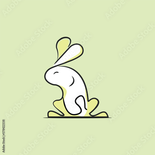 Hand drawn Continuous line drawing of the bunny animals symbol vector