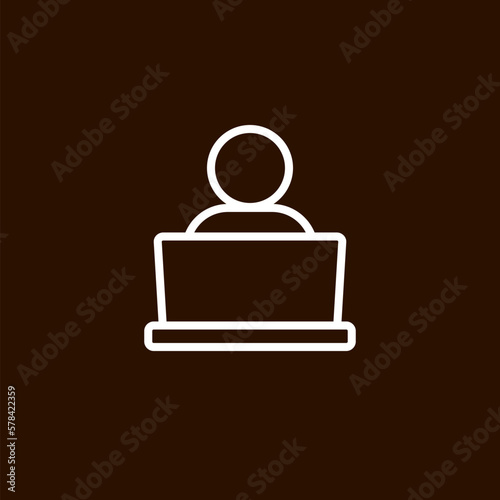  Computer Hacker icon isolated on dark background. 