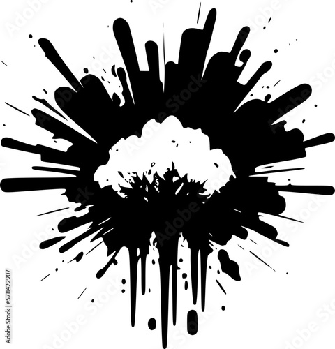 Explosion - Black and White Isolated Icon - Vector illustration