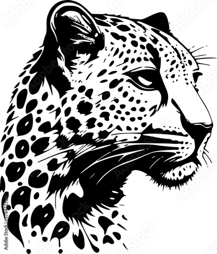 Leopard - Minimalist and Flat Logo - Vector illustration