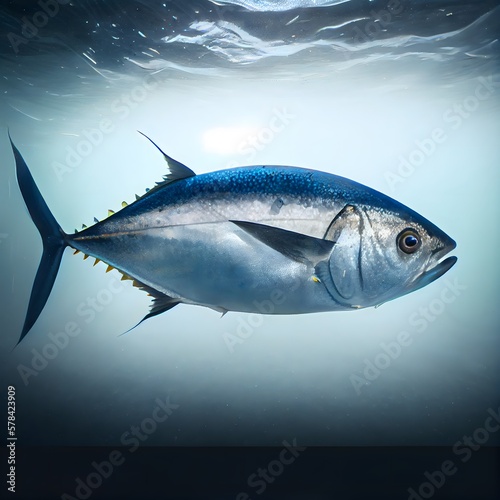 atlantic bluefin tuna swimming in the sea ocean generative ai