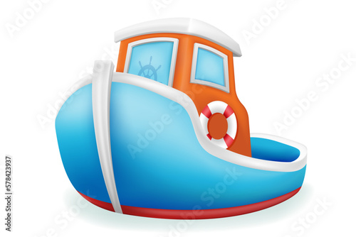 fishing boat schooner longboat for industrial fishing vector illustration