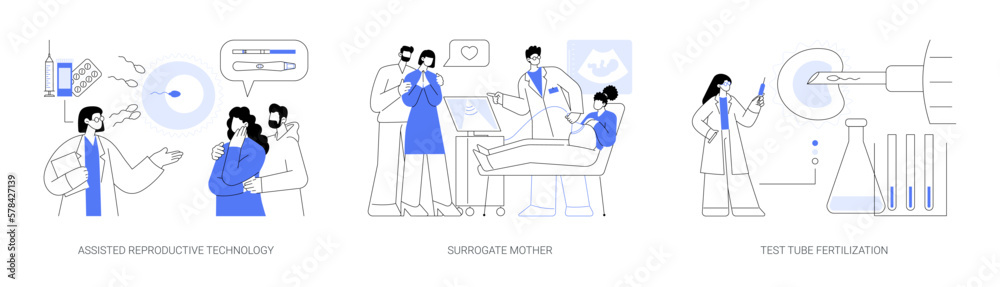 Infertility procedures abstract concept vector illustrations. Infertility procedures abstract concept vector illustrations.