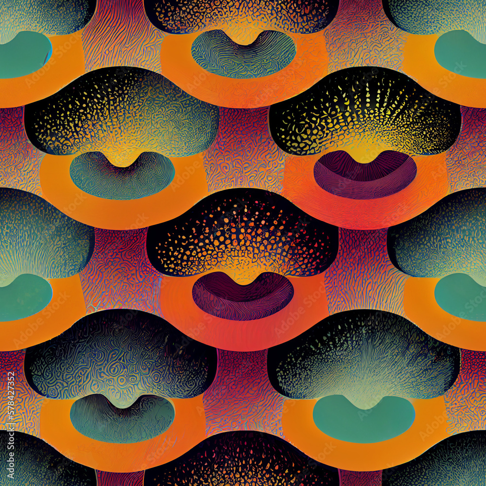 Mysterious colorful retro pattern