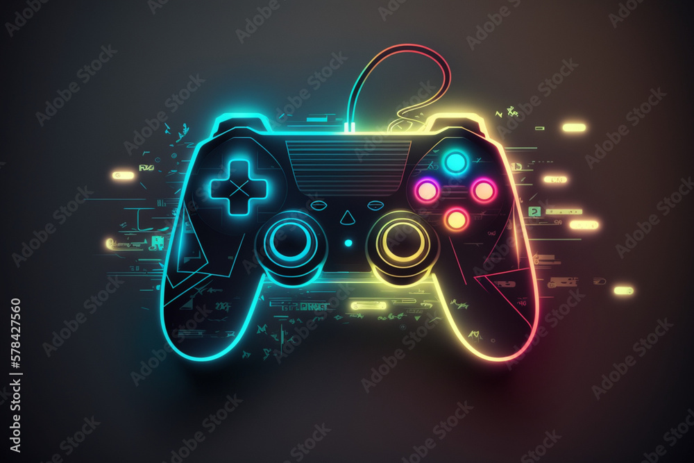 gaming controller / neon lights