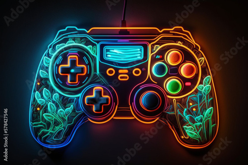 neon lights gaming controller