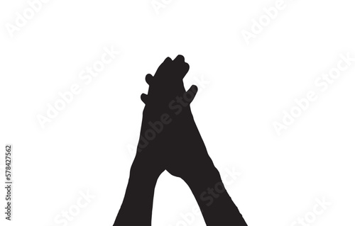 Clap or applause gesture silhouette vector