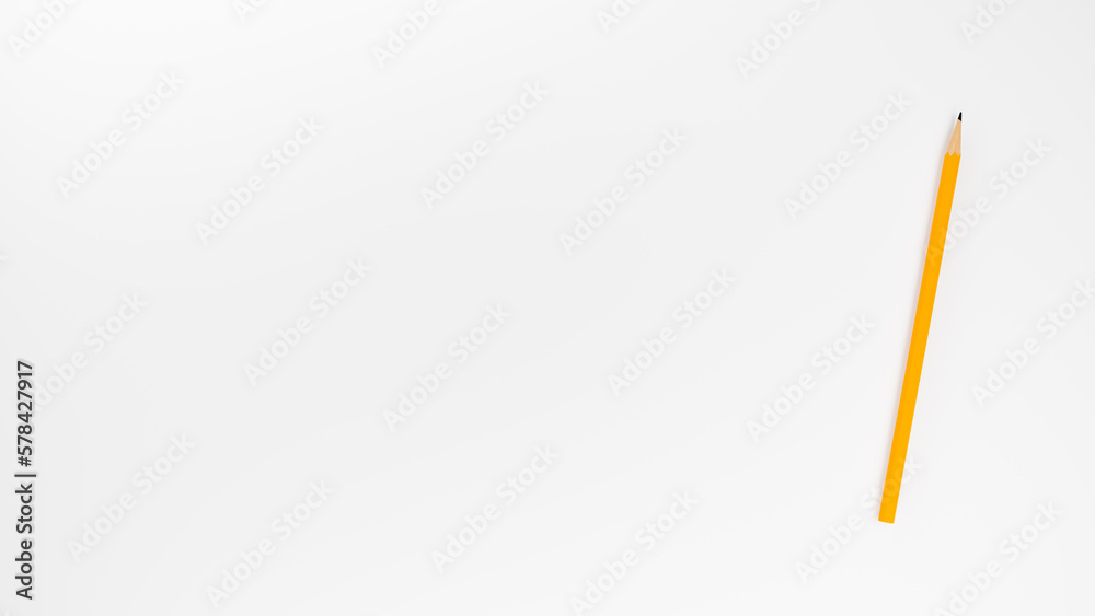 Simple pencil on a bright white background isolated, minimalism concept, office and school background, isolated pencil Simple pencil on a bright white background isolated, minimalism concept, office and school background, isolated pencil