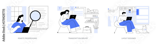 Remote worker services abstract concept vector illustrations.