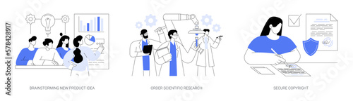 Launching new product abstract concept vector illustrations.