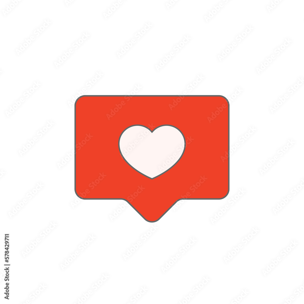 Likes notification chat bubble for social networks. Heart. Vector illustration. Likes notification chat bubble for social networks. Heart. Vector illustration.