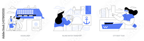 Canvastavla Passenger marine transportation abstract concept vector illustrations