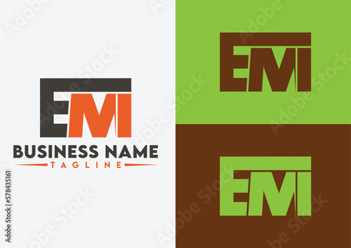  Letter EMI logo design, EMI letter logo