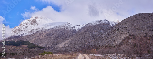 Panoramic view of Sirente Velino Natural Regional Park in Abruzzo, Italy	 photo