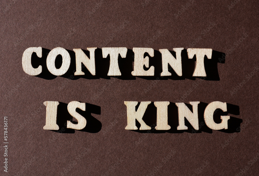 Fototapeta premium Content is King, phrase as banner headline