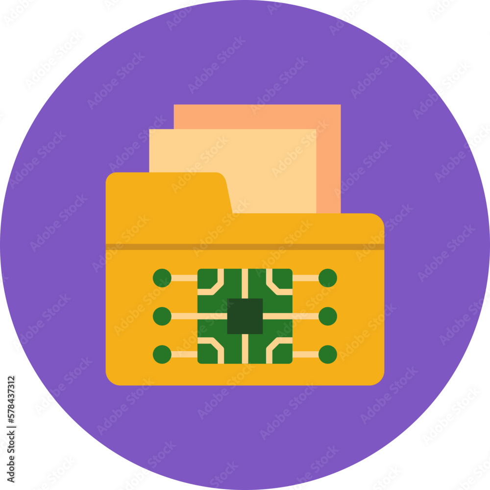Folder Multicolor Circle Flat Icon Folder Multicolor Circle Flat Icon