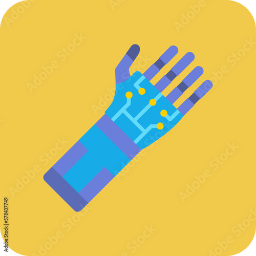 Bionic Arm Multicolor Round Corner Flat Icon