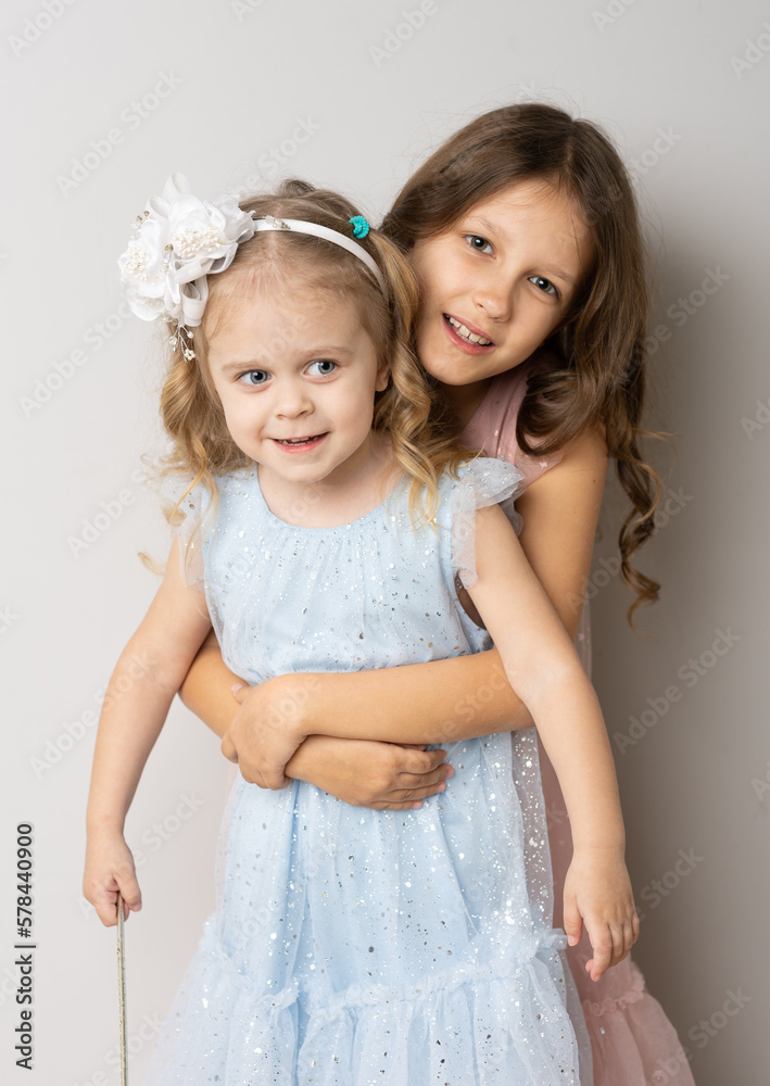 Two sisters in dresses Two sisters in dresses