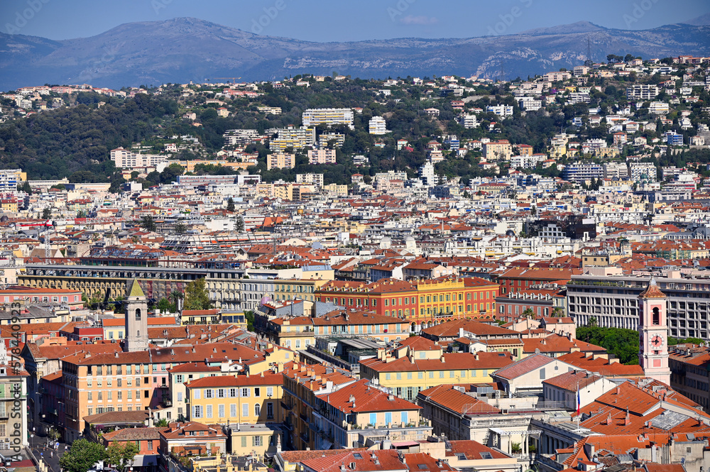 old town in Nice cityscape France