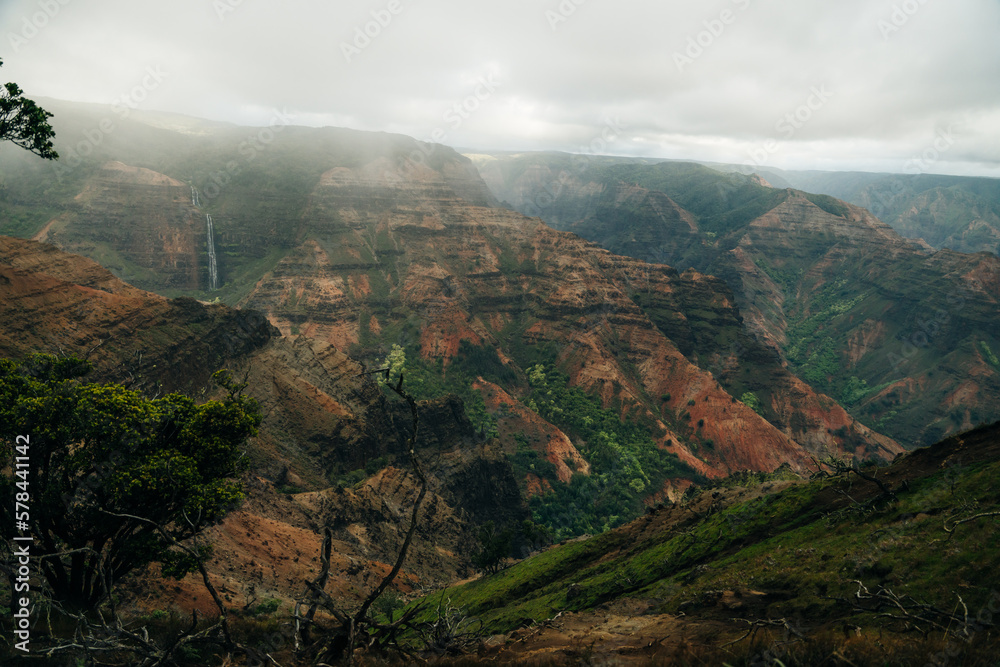 Waipo'o Falls, Waimea Canyon, Kauai, Hawaii.
