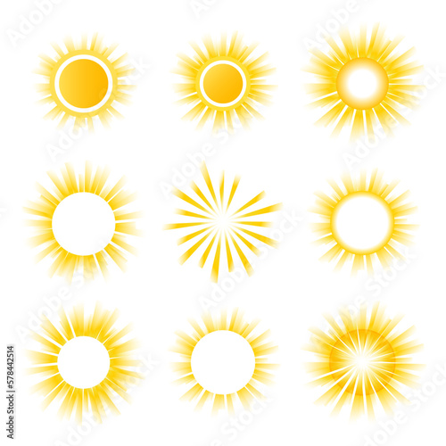 Sun icons collection over white background. Vector illustration
