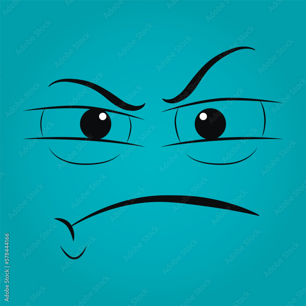 Abstraction. Cartoon expression. Human emotions. Vector illustration