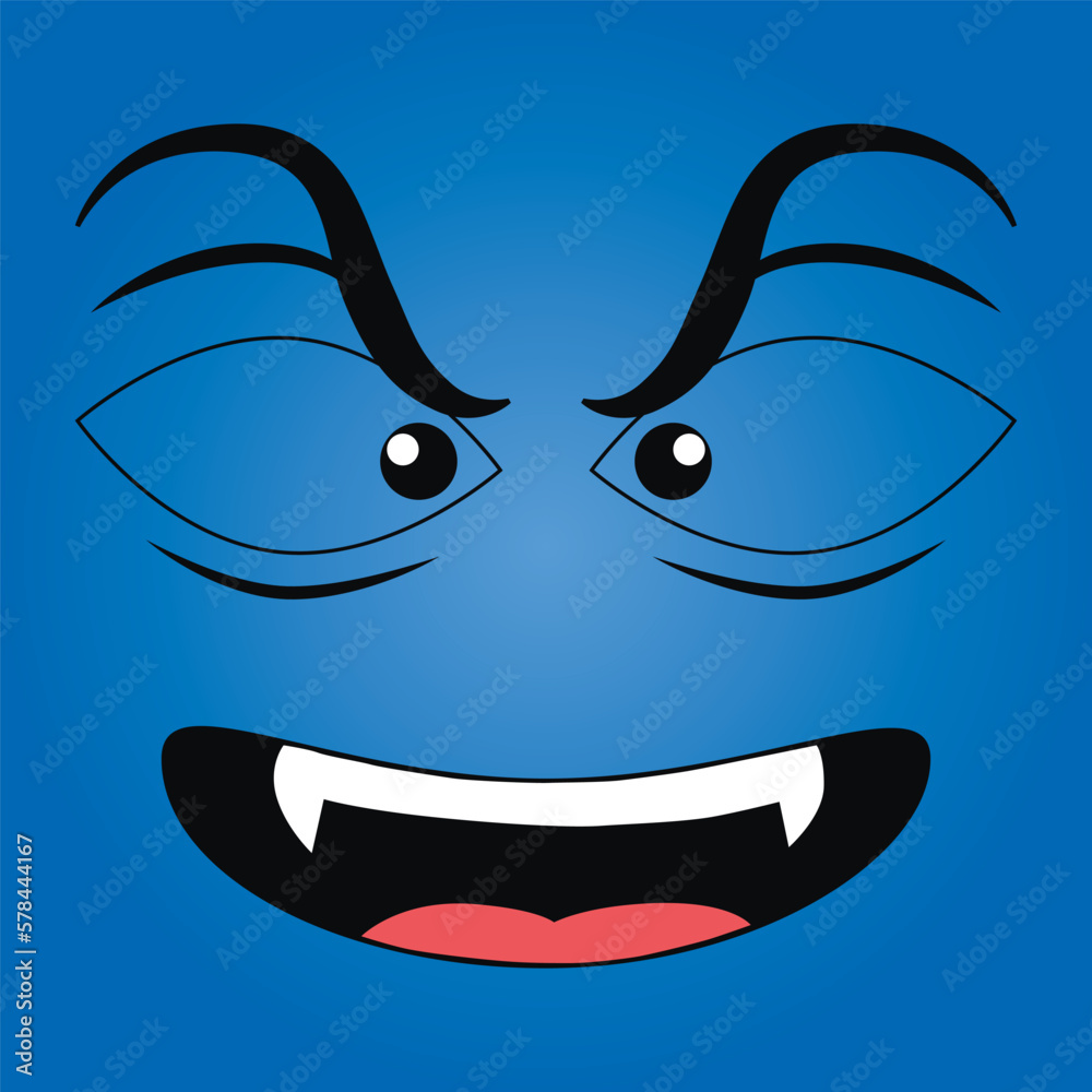 Abstraction. Cartoon expression. Human emotions. Vector illustration