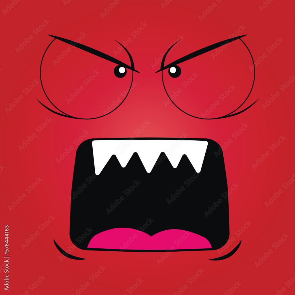 Abstraction. Cartoon expression. Human emotions. Vector illustration