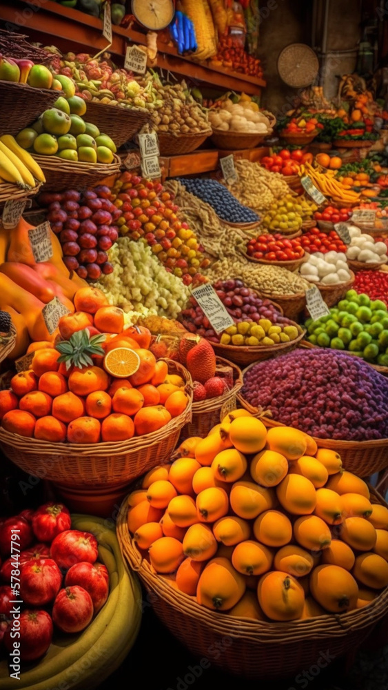 Fototapeta premium Fresh fruit colors food health coloring tasty smoothie