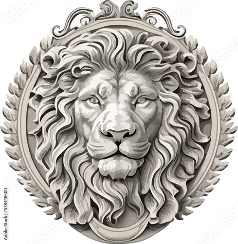 lion head vector medallion