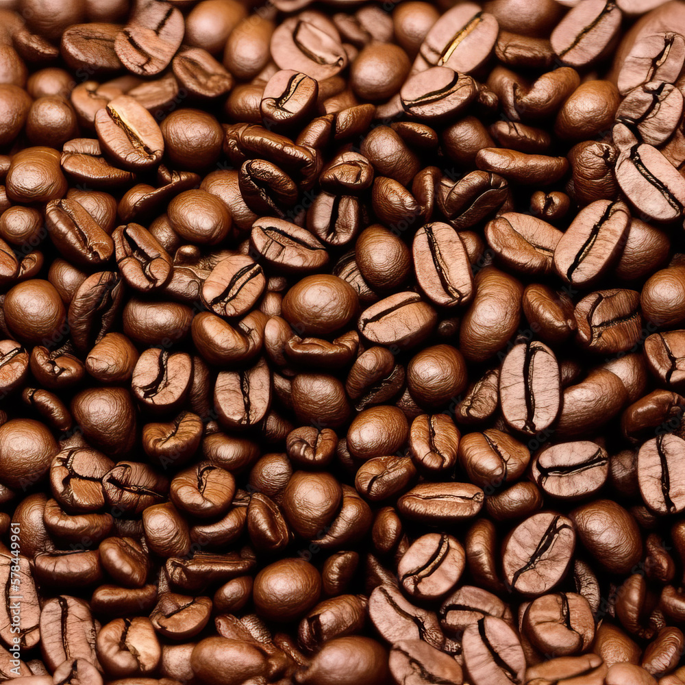 Explosion of coffee beans with dark background. Generating with AI Explosion of coffee beans with dark background. Generating with AI
