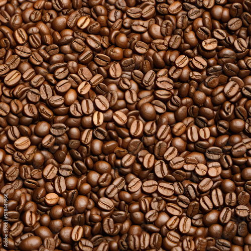 Explosion of coffee beans with dark background. Generating with AI