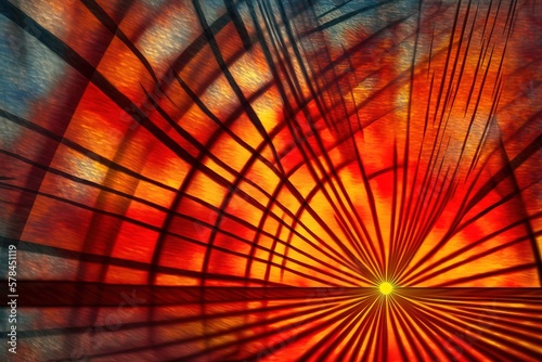 Beautiful sunset or sunrise illustration digital art design, generative ai