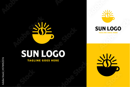 Sun ,  coffe cup, Sun rise logo, Fresh coffee, coffee cup, cafe,coffee beans