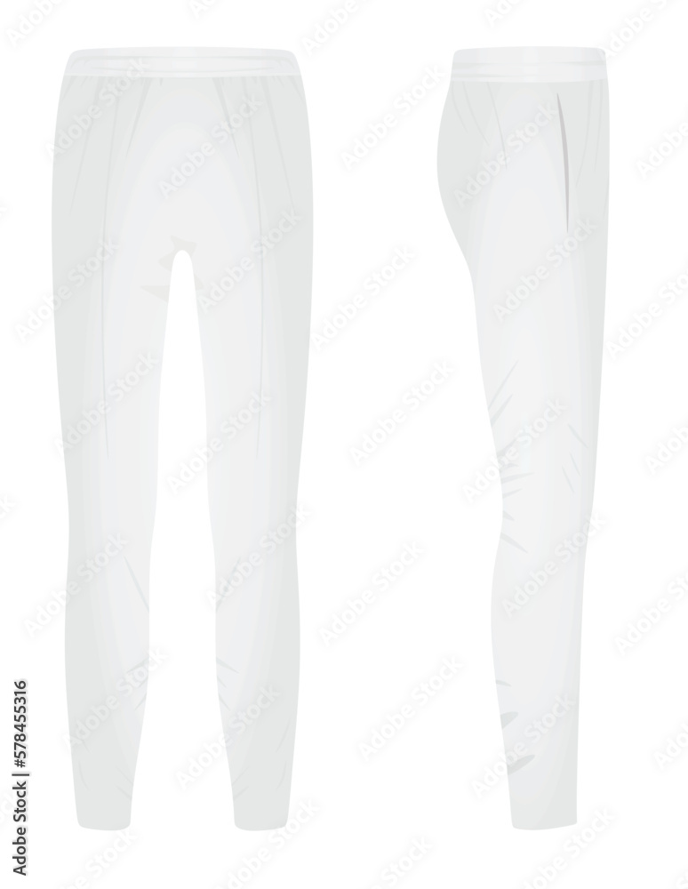 White tracksuit bottom. vector illustration White tracksuit bottom. vector illustration