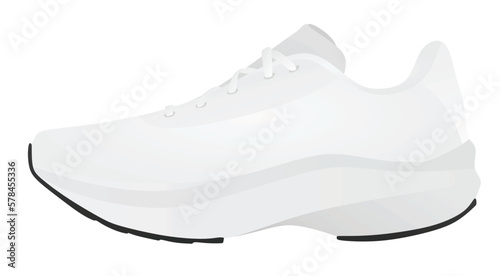 White canvas sneaker. vector illustration