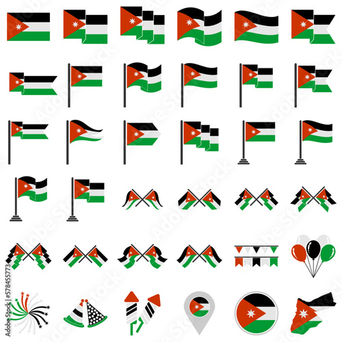 Jordan flags icon set, Jordan independence day icon set vector sign symbol Free Download Jordan flags icon set, Jordan independence day icon set vector sign symbol - GFXLoad
