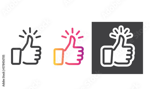 Thumbs up vector icon, like symbol.
