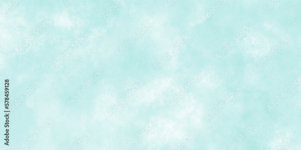 Beautiful and cloudy sky blue watercolor background, blurred and grainy Blue powder explosion on white background, Classic hand painted Blue watercolor background for design.	