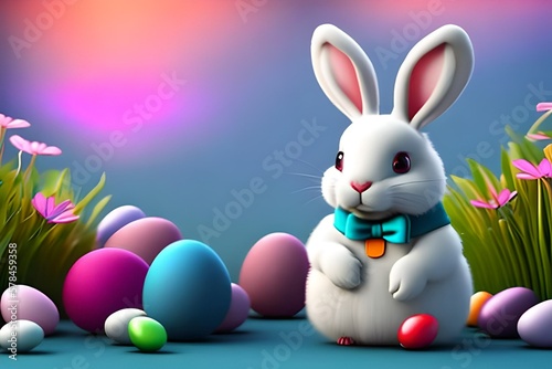 easter bunny and easter eggs