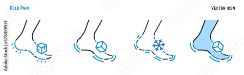 Foot pain type sign. Editable vector illustration