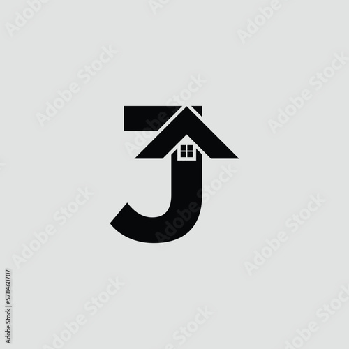 Letter J Real Estate Logo Design Element. Letter J Stock Vector Illustration Template
