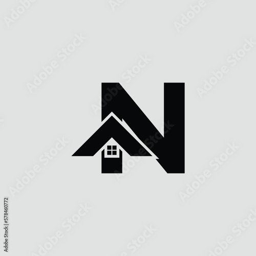 Free Download Letter N Real Estate Logo Design Element. Letter N Stock Vector Illustration Template - GFXLoad
