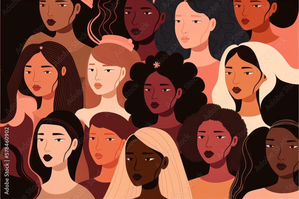 International Women's Day multiracial female empowerment, GENERATIVE AI