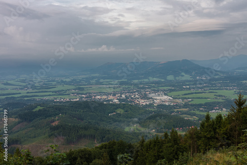 Frenstat pod Radhostem  view from Velky Javornik  Beskid Mountains