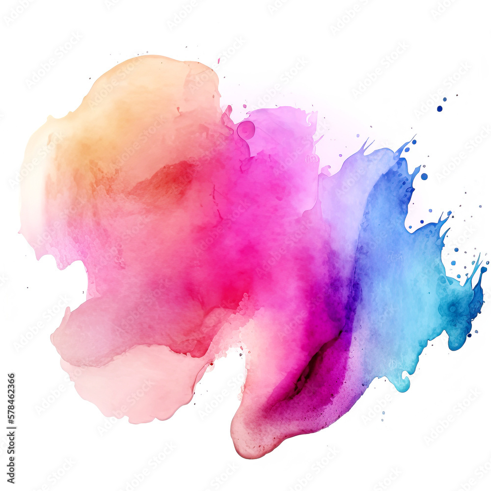 Abstract Watercolor Art Hand Paint on White Background