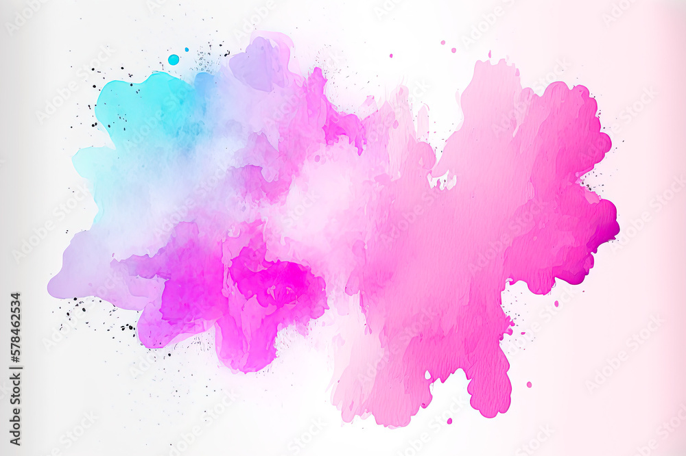 Abstract Pink Watercolor on White Background